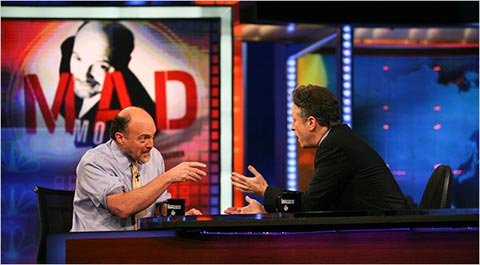 Jon Stewart, the host of Comedy Central's The Daily Show tore Jim Cramer a 