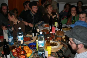 Ezra our host Ezra's joint crammed beyond capacity